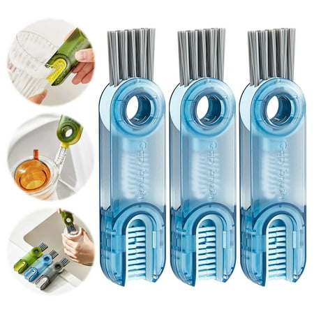 

Mittory 3-in-1 Cup Lid Crevice Cleaning Brush U-shaped Cup Cover Cleaning Brush Kitchen Mini Cup Glass Cover Cleaning Brush 3PCS