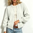 thumbnail image 2 of GEWSEY Cardigan Sweaters for Women Lightweight Knit Sweater Womens Long Sleeve Button Down Oversized Open Front Casual Fashion Cardigans (White, S), 2 of 6