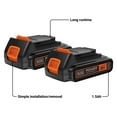 thumbnail image 2 of BLACK+DECKER 20V MAX* POWERCONNECT; 1.5Ah Lithium Ion Battery, 2 PK (LBXR20-OPE2), 2 of 5