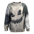 thumbnail image 5 of Wang6 Womens Oversized Halloween Graphic Sweatshirts Trendy Long Sleeve Crew Neck Pullovers Fall Casual Pumpkin Smile Printed Loose Knit Tops 0707LiPink1 XXL, 5 of 5
