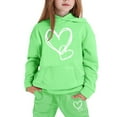 thumbnail image 4 of Big Girls Outfits Sets Winter Hoodie Joggers Comfy Casual Kids Print Cute Girls' Fall Clothing Sets Light Green Size 8-9T, 4 of 4