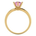thumbnail image 4 of 1 ct Round Cut Simulated Pink Diamond Solitaire Engagement Ring for Women in 18K Yellow Gold, 4 of 5