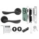 thumbnail image 4 of Space Aluminum Door Lock Set KeyedLocking Door Handle Lever Hardware Accessory for Indoor Door, 4 of 4