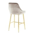 thumbnail image 4 of Marcel Contemporary/Glam Counter Stool in Gold Metal and Silver Velvet by LumiSource - Set of 2, 4 of 7