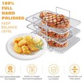 thumbnail image 4 of SURJDE Air Fryer Rack Air Fryer Accessories, 304 Stainless Steel Food-Grade Multi-Layer Rectangle Stackable Dehydrator Rack Compatible with Ninja Dual DZ201 / DZ401 Air Fryer, 4 of 7