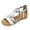 A White, variant on Wovix Woemn Casual Bohemian Beach Sandals Orthopedic Wedge Sandals Ankle Strap Flip Flops Open Toe Jeweled Flat Sandals