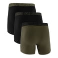thumbnail image 2 of UNDER ARMOUR Calzoncillos bóxer para hombre, pack de 3 - Performance Cotton Boxer Briefs - Solid 6 in, Stretch, Mezcla de algodón Negro/Verde M (Medium), 2 of 5