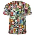 thumbnail image 2 of WHNBCW Novelty Men's Letters Printed T-Shirt Funny Graffiti Graphic Tee Shirt, 2 of 7