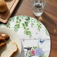 thumbnail image 3 of Spring Round 13 Inch Placemats Set of 2, Bicycles Botanical Rose Leaves Butterfly Wood Grain HeatResistant Non Slip Place Mats for Dining Table, Wipeable Braided Kitchen Table Mats for Housewarming, 3 of 9
