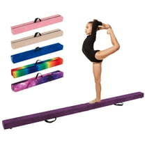 Gymax 9 FT Folding Gymnastic Beam w/Anti-slip Base Pine Wood Frame Carrying H&le