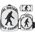 thumbnail image 1 of Social Distancing Champion Vintage Backpack with Matching Lunch Boxes and Pencil Case Three Piece School Bundle, 1 of 5