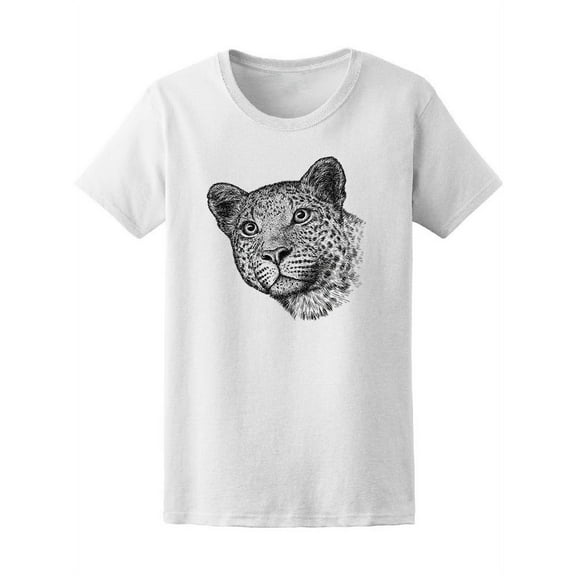 B&W Suprised Leopard T-Shirt Women -Image by Shutterstock, Female XX-Large
