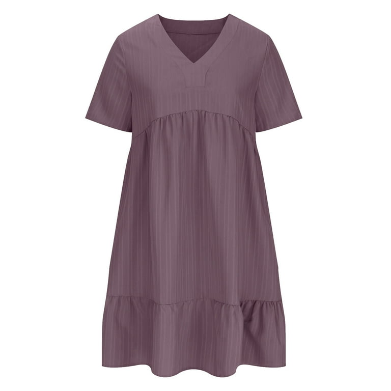 white christmas dresses Kid Girl Ruffled Boho Casual Maxi Dress with Pockets Purple main image 1
