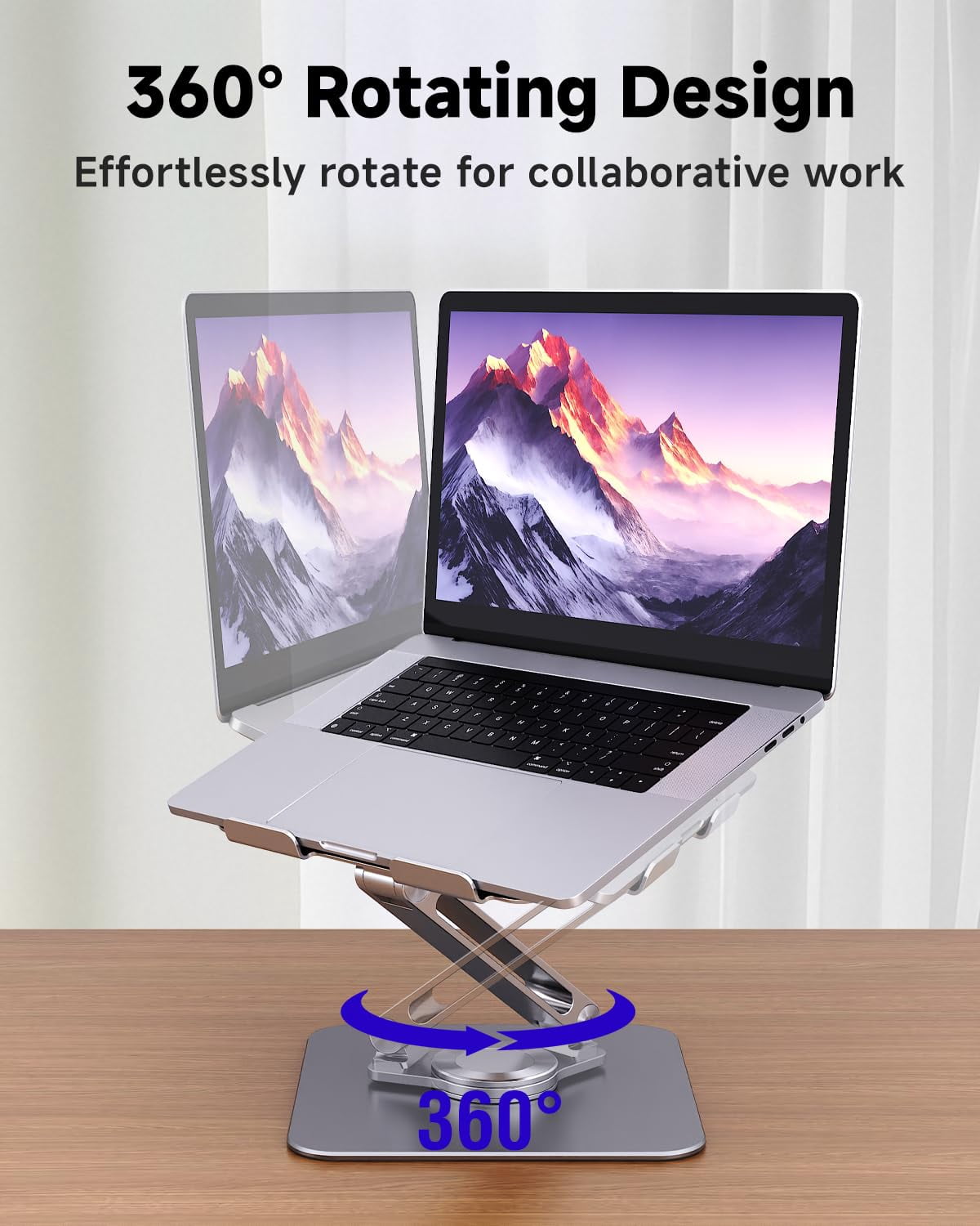 Laptop Stand For Desk  Aluminum Alloy Riser 360 Rotation Base Portable Adjustable Office Home Fits Macbook Air Pro (10"-17.3'') -