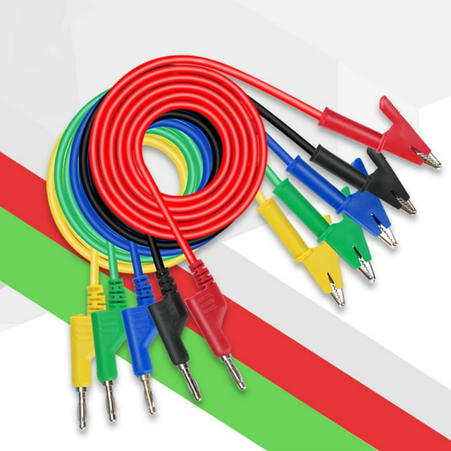 1M DC Banana Plug Multimeter Voltage Test Soft Power Cable Portable Soft PVC Testing Wire Electronic Detecting Accessory Black