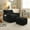 Black, variant on Giant Plush Bean Bag Chair for Adults with Armrests and Footstool, Comfy Beige Beanbag Chaise Lounge Lazy Floor Sofa Chair for Living Room, Bedroom & Dorm, Cozy Fluffy Cloud Mini Couch (Black)