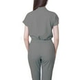 thumbnail image 5 of ASDFVBKG Uniforms Scrubs Set for Women Round Neck Snap Front Short Sleeve Jogger Suits with Pockets Stretch Top & Pants 2025 Nurse Uniform Casual Workwear Sets Gray 2XL, 5 of 5
