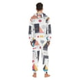 thumbnail image 4 of FORMRS Onesies Pajama for Adults Unisex Hoodie Winter Jumpsuit One Piece Sleepwear, Sizes S-2XL, White Simple Shapes, 4 of 7
