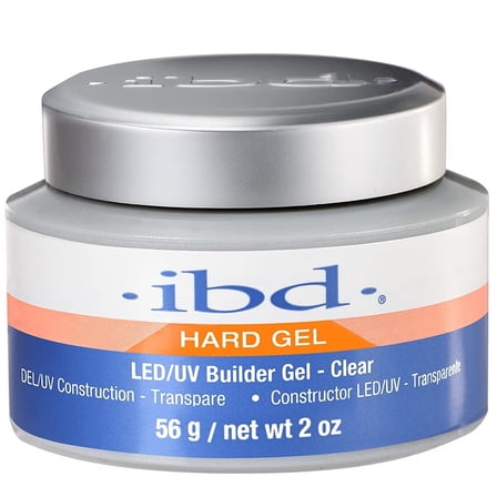 IBD Clear Builder Gel for Nails, LED/UV Cure, Self-Leveling Acrylic Strength, 2 oz