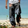 thumbnail image 2 of WEAIXIMIUNG Thermal Pants Men Work Male Summer Breathable Linen Like Trousers All Print Printed Tether Wide Leg Pants, 2 of 5