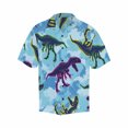 thumbnail image 3 of Camisas para niños con dinosaurios kawaii para hombres, ropa con estampado 3D, camisa hawaiana de vacaciones, camisetas de manga corta Y2k, ropa vintage, blusa con solapa, 3 of 5
