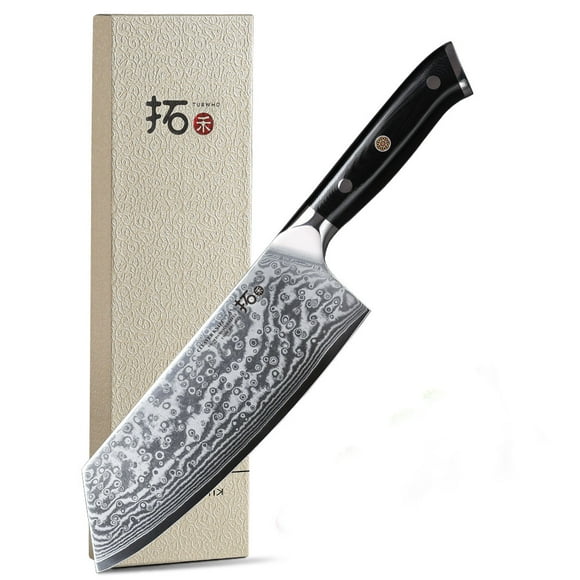 TURWHO 7.5in Cleaver Knife 67-Layer Japanese VG10 Damascus Steel Kitchen Knife with G10 Handle