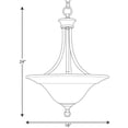 thumbnail image 2 of Progress Lighting Trinity Collection 3-Light Hall Foyer Fixture, Steel, Antique Bronze, Etched Glass Shade, 2 of 2