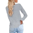 thumbnail image 3 of MAWCLOS Women Long Sleeve Solid Color Tops T Shirts Casual Pullover Tee, 3 of 3