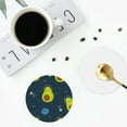 thumbnail image 5 of Kll Round Shape Drink Coasters Set Of 4,Pu Leather Absorbent Coasters Set Decorative Coffee Cup Coasters Housewarming Gift For Home Decor-Avocado In Space, 5 of 9