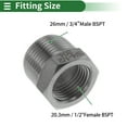 thumbnail image 2 of Unique Bargains 304 Stainless Steel Pipe Fittings 3/4"Male x 1/2"Female BSPT Reducer Hex Bushing 2 Pcs, 2 of 8