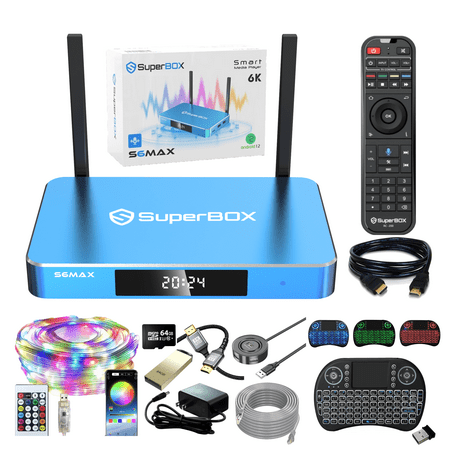 2025 Newest SuperBox Elite Max,4G RAM+64G ROM,Time Shift Feature,Parental Controls,With 4 Gifts,6K HMDI,Voice Remote Control,2T2R,Quad-Core,Newest Model Super Box Media Box,Easy Setup Guide