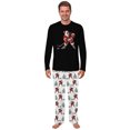thumbnail image 3 of Santa Playing Hockey Matching Family Christmas Pajamas With Dog, Black Hockey Holiday PJs, Plus Sizes, With Pockets, 3 of 7