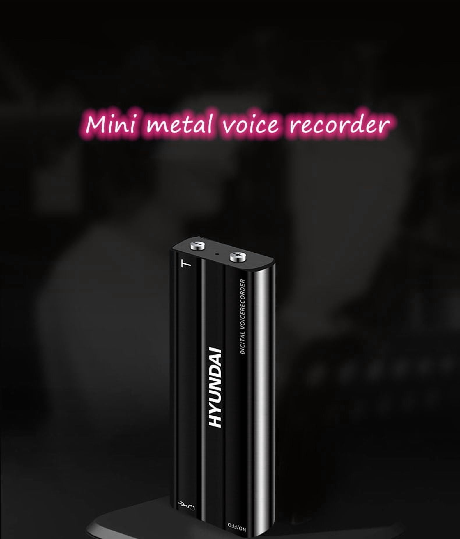Hyundai E100 Mini Professional Dictaphone Ultra-Thin HD Child Safety Encryption Digital Voice Recorder Music Player Meeting Class Lecture Business Audio Record-8GB
