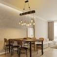 thumbnail image 5 of YIYIBYUS Retro Industrial Chandelier 10-Light Rustic Hanging Light Lantern Large Farmhouse Pendant Light Flush Mount Ceilling Rope Pendant Lamp for Kitchen Island, Dining Room Brown, 5 of 17