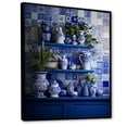 thumbnail image 2 of Designart "Mediterranean Still Life with Tiles I" Geometric Framed Wall Art - Bohemian Yellow Boho Pottery Bedroom Framed Canvas Wall Art, 2 of 6