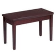thumbnail image 1 of Patiojoy PU Leather Piano Bench Solid Wood Padded Double Duet Keyboard Seat w/ Storage Box Coffee, 1 of 6