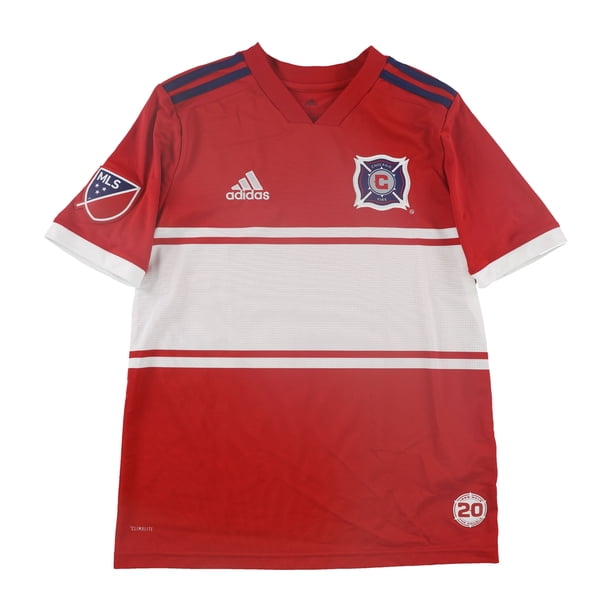 Adidas Boys Chicago Fire MLS Jersey, redwhite, Big Kids (8-20), M (10-12)
