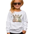 thumbnail image 6 of Camo 3 Easter Bunnies Sweatshirt for Women Teens & Kids Spring Family Matching Pullover White Sweatshirt Youth XS, 6 of 8