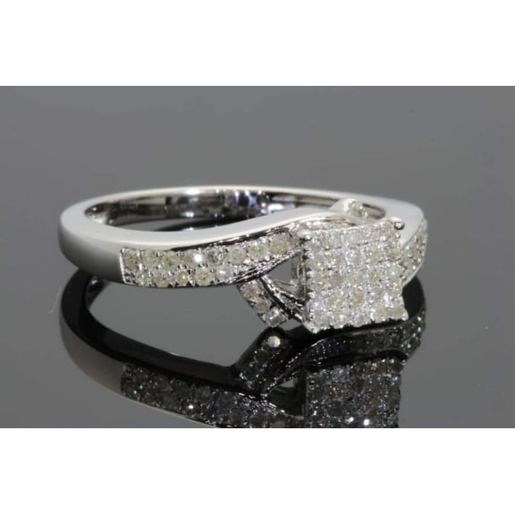 .40 CARAT WOMENS STERLING SILVER REAL DIAMOND ENGAGEMENT BRIDAL WEDDING RING