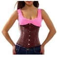thumbnail image 3 of Odeerbi Medieval Boned Corset for Women 2025 Vintage Jacquard Shapewear Cinchers Waist Trainer Underbust Corset Belt Stomach Wrap Body Shaper Workout Girdle Coffee, 3 of 5