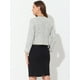 thumbnail image 4 of Disfraz de Halloween Blazer de tweed a cuadros para mujer, manga larga, parte delantera abierta, trabajo, oficina, chaqueta corta Blanco negro S, 4 of 6