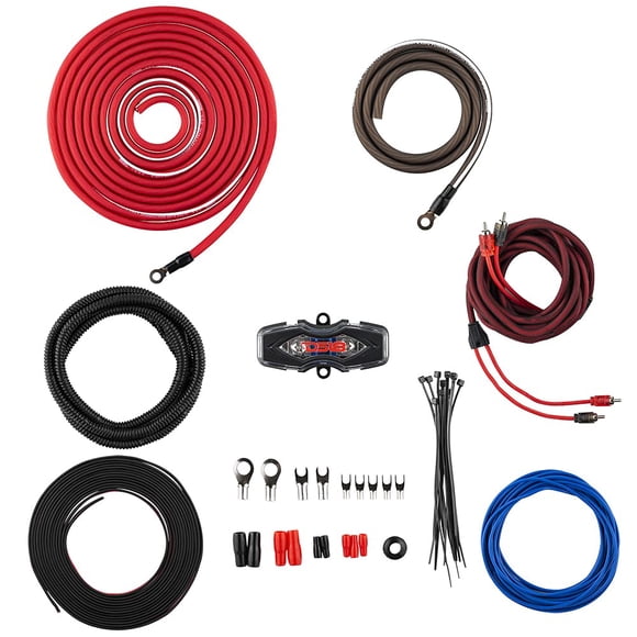 DS18 AMPKIT4 Trousse de Câblage d'Installation d'Ampli de 4 Calibres - Trousse d'Installation d'Amplificateur 4 GA - Trousse de Câblage d'Amplificateur pour Voiture Simplifie les Connexions de Fil et Offre Po