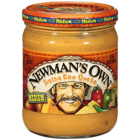 Own Salsa - Newmans own all natural medium salsa con queso, 16 oz (2 Pack)