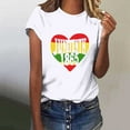 thumbnail image 2 of DDAPJ pyju Black History Month T-shirts for Women Short Sleeve African American Country Celebration Tee Shirts Color Block Printed Casual Round Neck Tee Tops White XXXL, 2 of 5