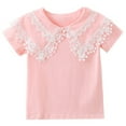 thumbnail image 2 of FLMEI 3-11Y Kids Summer Shirts for Girls Ruffle Princess Collar Shirt Toddler Short Sleeve Button Down Pullover Shirt, 2 of 9