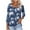 Navy, variant on Women's 3/4 Sleeve Tops Floral Printed Square Neck Tee Shirt Plus Size Casual Trendy Tunic Tshirts S-5X (2XL, White)