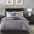 thumbnail image 2 of Madison Park Geometric Patterned 7-Piece California King Jacquard Ombre Affect Comforter Set, Purple, 2 of 6