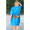 thumbnail image 3 of HAPPY BAY Women's Loungewear Oversize Caftan Mini Casual Sundress 2X-3X Tropical, Blue, 3 of 5
