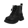 thumbnail image 2 of Fozruso Stylish Girls Boots For Kids Durable Short Boots With Lace Up Design Perfect For School And Play For Girls,Fleece Lined Booties Sizes 10 Little Kid(3.5-4 Years), 2 of 6