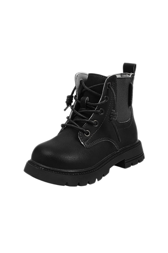 Stylish Durable Girls Boots For Kids With Lace Up Design For School And Play Ages 3 12 Comfortable Footwear For Young Girls Black 11-11.5 Years